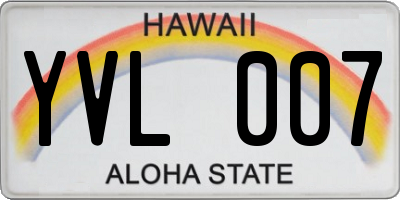 HI license plate YVL007