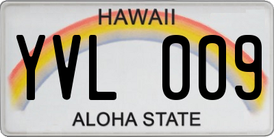 HI license plate YVL009