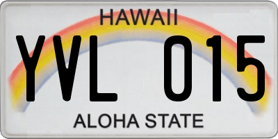 HI license plate YVL015
