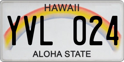 HI license plate YVL024
