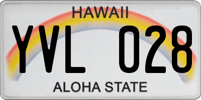 HI license plate YVL028