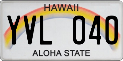 HI license plate YVL040