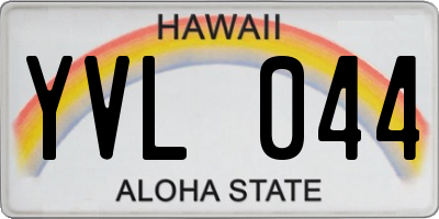 HI license plate YVL044