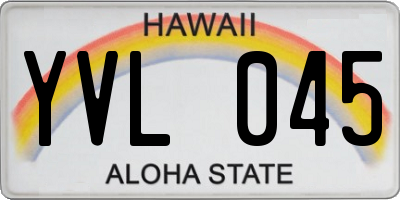 HI license plate YVL045