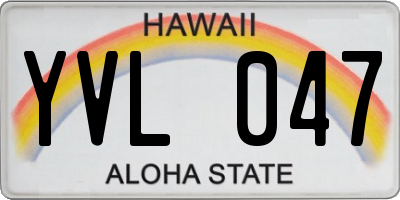 HI license plate YVL047