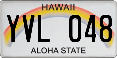 HI license plate YVL048