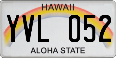 HI license plate YVL052