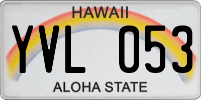 HI license plate YVL053