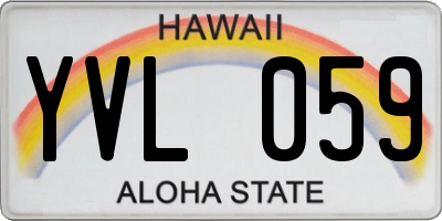 HI license plate YVL059