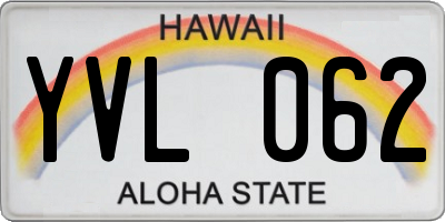 HI license plate YVL062