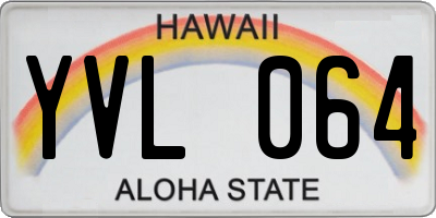 HI license plate YVL064