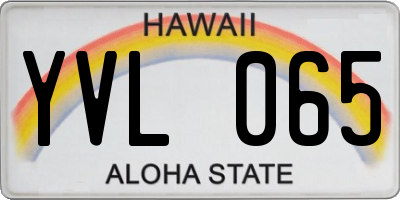 HI license plate YVL065