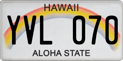 HI license plate YVL070