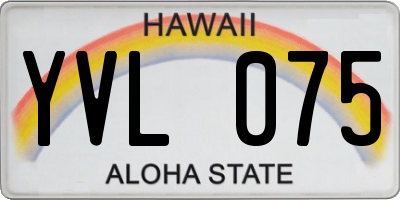 HI license plate YVL075