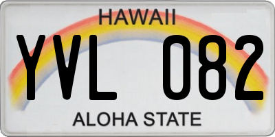 HI license plate YVL082