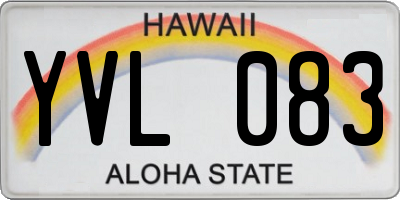 HI license plate YVL083
