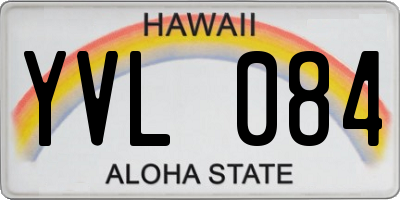 HI license plate YVL084