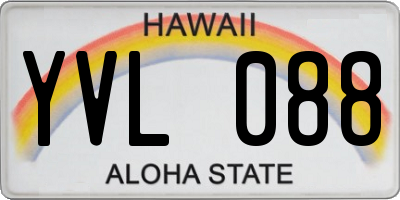 HI license plate YVL088