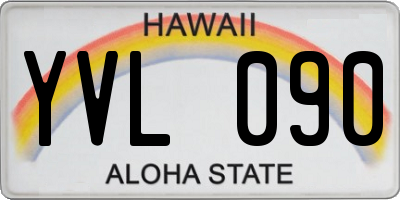 HI license plate YVL090