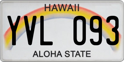 HI license plate YVL093