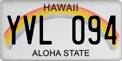 HI license plate YVL094