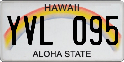 HI license plate YVL095