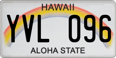 HI license plate YVL096