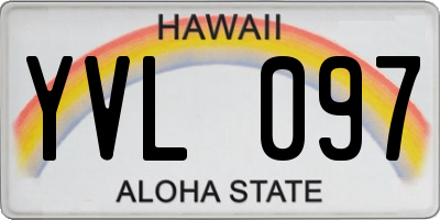 HI license plate YVL097