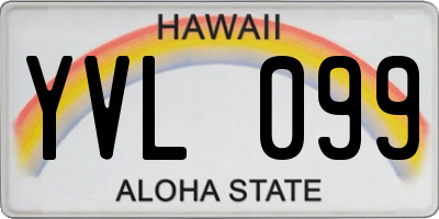 HI license plate YVL099