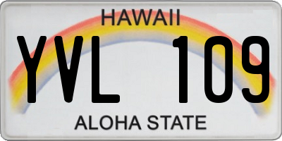 HI license plate YVL109