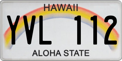 HI license plate YVL112