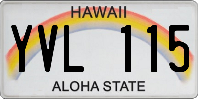 HI license plate YVL115