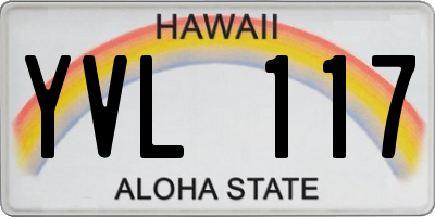 HI license plate YVL117