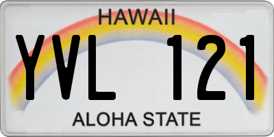 HI license plate YVL121