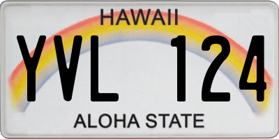 HI license plate YVL124