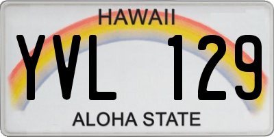 HI license plate YVL129