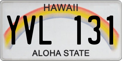 HI license plate YVL131