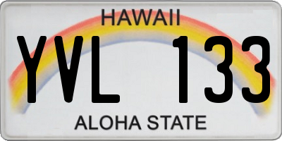 HI license plate YVL133
