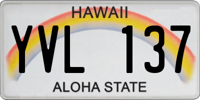 HI license plate YVL137