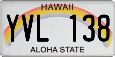 HI license plate YVL138