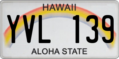 HI license plate YVL139
