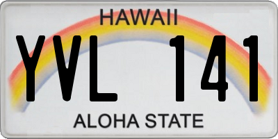 HI license plate YVL141