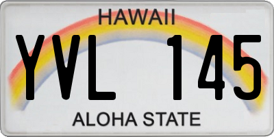 HI license plate YVL145