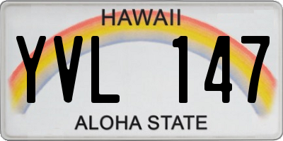 HI license plate YVL147
