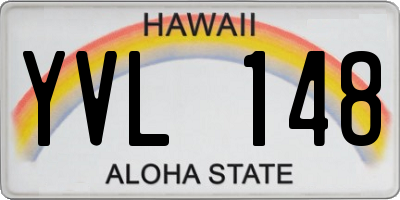 HI license plate YVL148