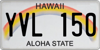 HI license plate YVL150