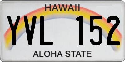 HI license plate YVL152