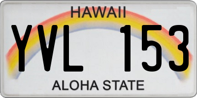 HI license plate YVL153