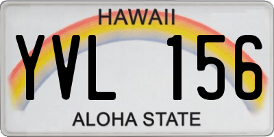 HI license plate YVL156