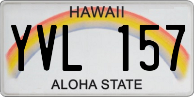 HI license plate YVL157